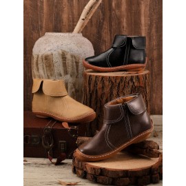 Women Casual Plain All Season Commuting Closed Toe PU Vintage Style Rubber Classic Boots Boots