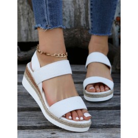 Women Double Band Slingback Espadrille Sole Sandals