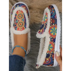 Ethnic Ethnic Non-Slip Slip On Flat Heel Deep Mouth Shoes Printing